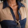 Two-Tone Denim top