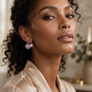 purple shell earring