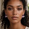 luxury_editorial_portrait_1 purple shell earring