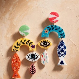 Mismatched Artisan Charm Earrings