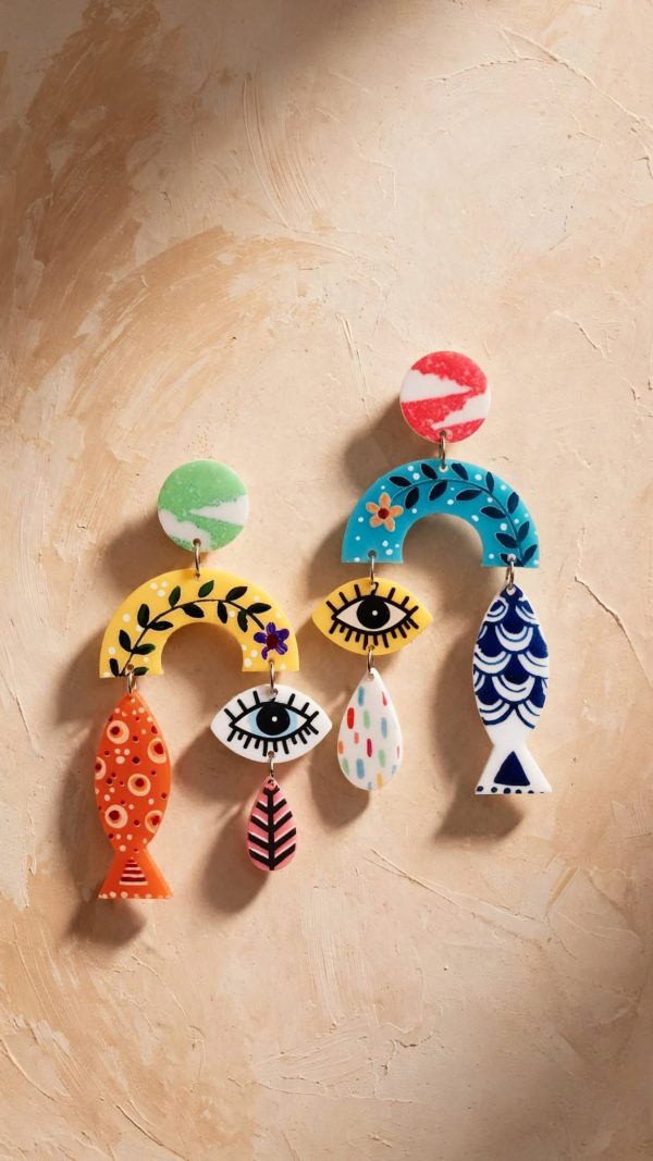 Mismatched Artisan Charm Earrings