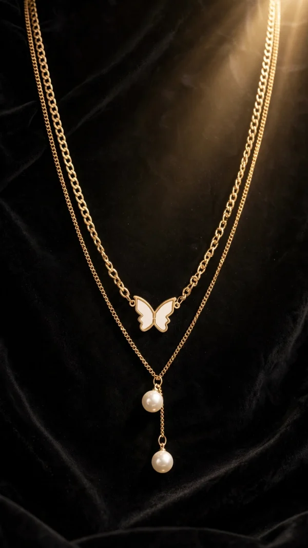 Butterfly Pearl Necklace