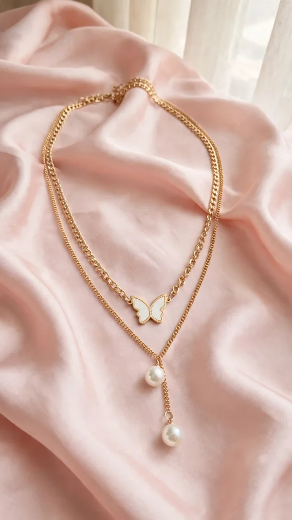 Butterfly Pearl Necklace