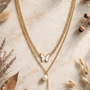 Butterfly Pearl Necklace