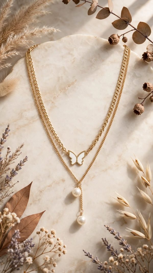 Butterfly Pearl Necklace