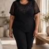 Embellished Mesh Top