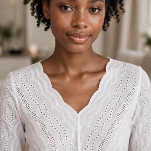 White Eyelet Top
