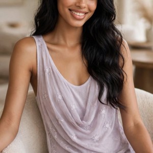 Draped Lace Tank