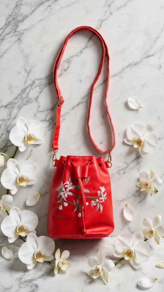 Red Bucket Bag