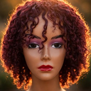 Burgundy Curly Wig