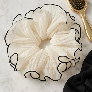 Off-White Organza Scrunchie Black Edge