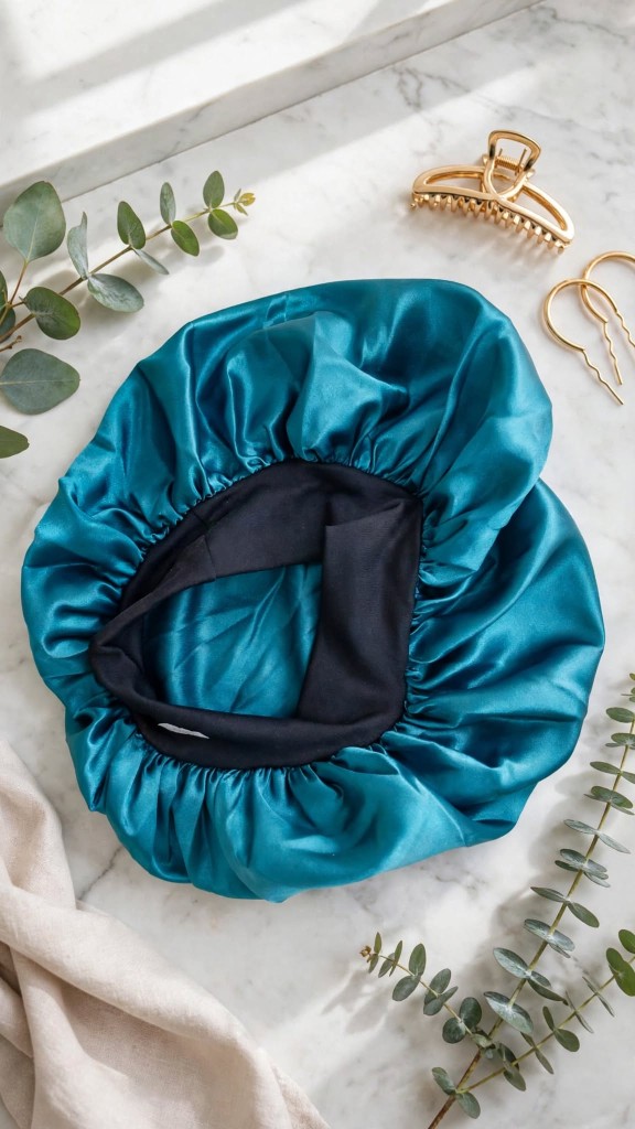 Satin Hair Bonnet Teal