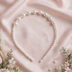 White Pearl Headband Bridal