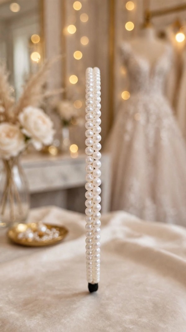 Gold Pearl Headband Scattered Pearls