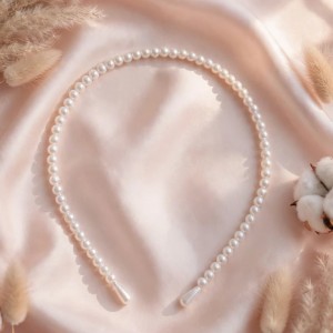 Uniform White Pearl Headband Teardrop