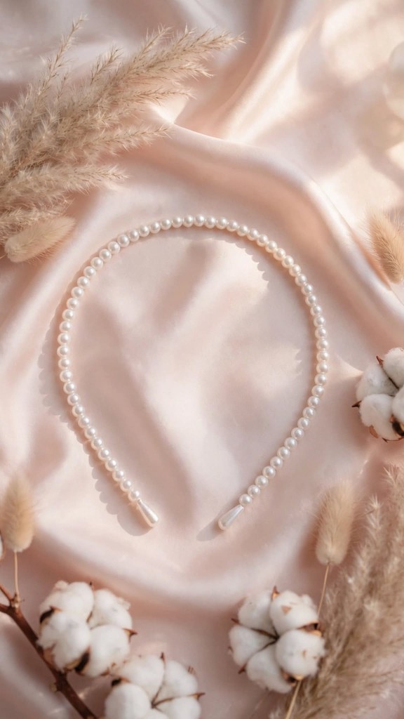 Uniform White Pearl Headband Teardrop