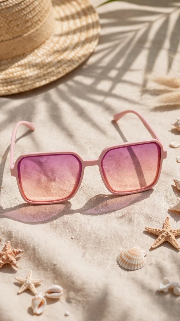 Pink Square Sunglasses Gradient